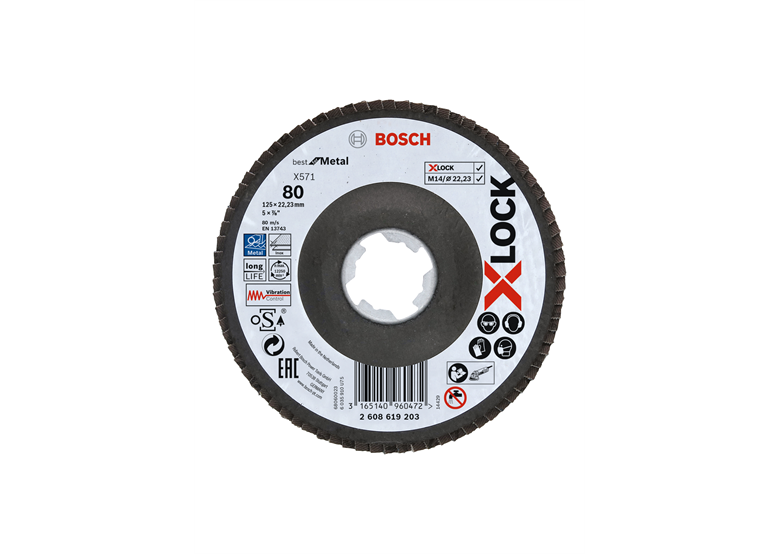 Fächerscheibe 125mm, G80 Bosch 2608619203