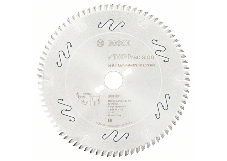 Kreissägeblatt Top Precision Best for Laminated Panel Abrasive 250x30mm T80 Bosch 2608642109