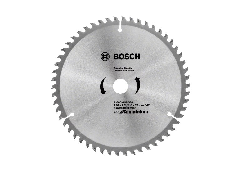 Kreissägeblatt für Aluminium 190x20mm T54 Bosch ECO Alu