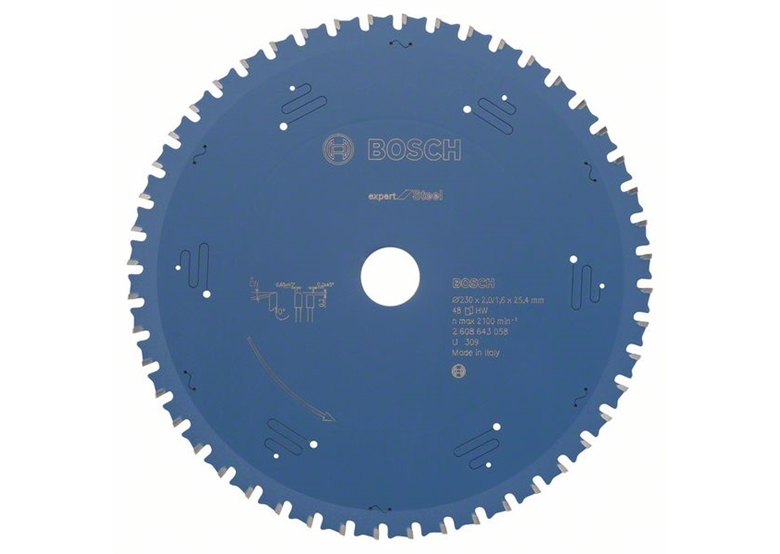 Kreissägeblatt 230x25,4mm T48 Bosch Expert for Steel