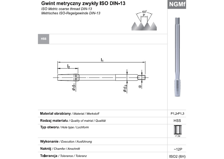 Muttern-Maschinengewindebohrer Fanar 8737