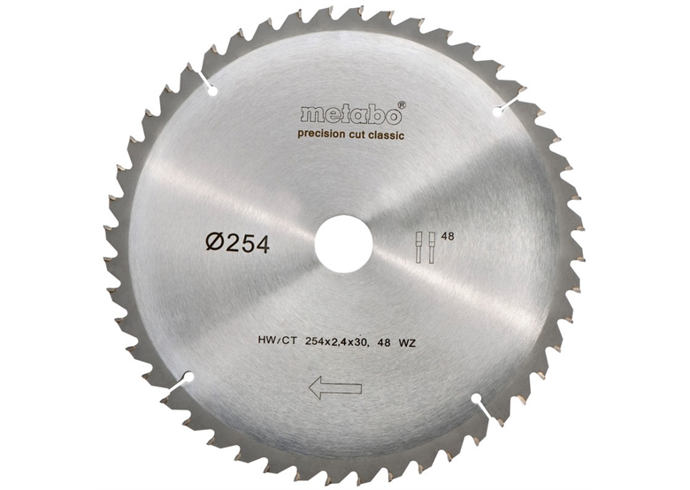 Kreissägeblatt 254x30mm T48 Metabo 628061000