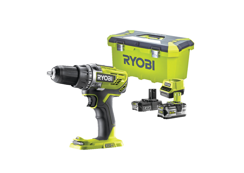 Akku-Bohrschrauber Ryobi ONE+ R18DD3-252T 1x2,0Ah, 1x5,0Ah