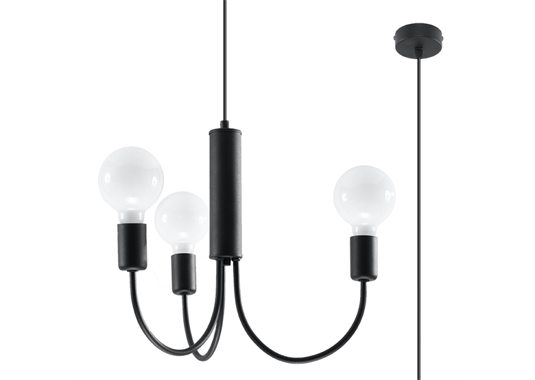 Kronleuchter PICCOLO 3 schwarz Sollux Lighting Crimson