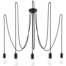 Kronleuchter EDISON 5 schwarz Sollux Lighting Nickel