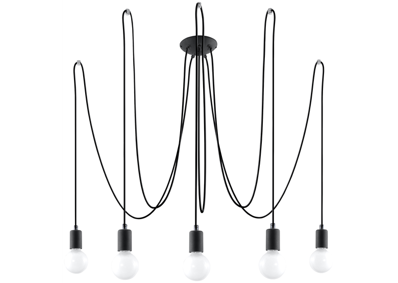 Kronleuchter EDISON 5 schwarz Sollux Lighting Nickel