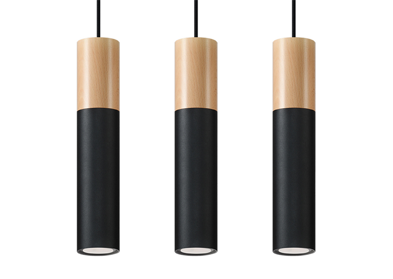 Pendelleuchte PABLO 3 schwarz Sollux Lighting Peach Puff