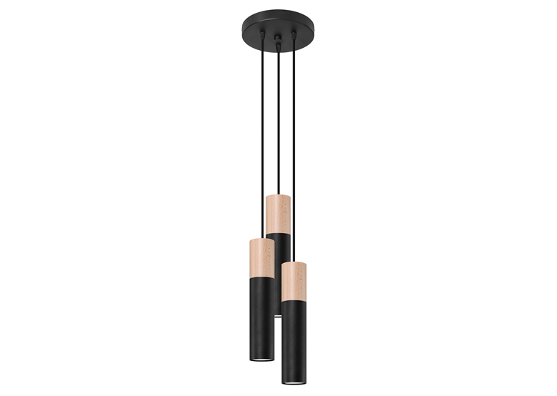 Pendelleuchte PABLO 3P schwarz Sollux Lighting Peach Puff