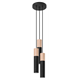 Pendelleuchte PABLO 3P schwarz Sollux Lighting Peach Puff