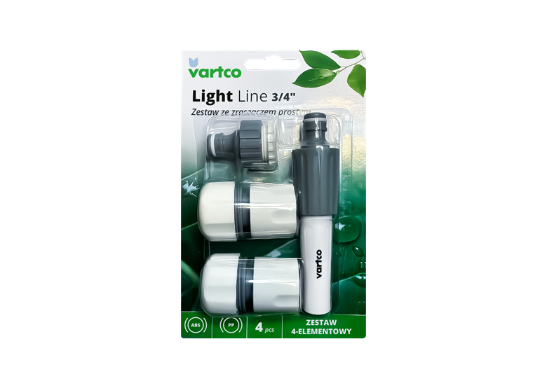 Set mit geradem Sprinkler 3/4“  4tlg. Vartco LIGHT Line LL01-020